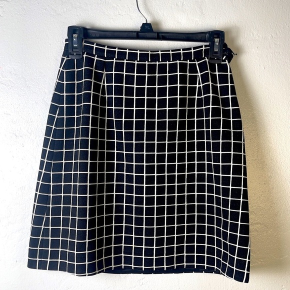 Vintage Versace Black White Plaid Viscose Mini Skirt - Picture 3 of 11